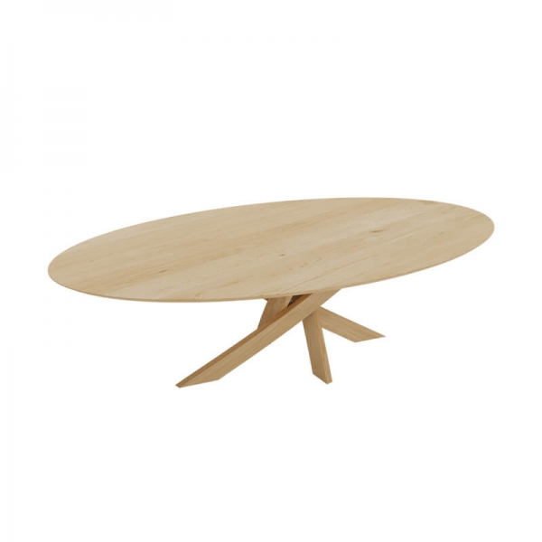 Table basse ovale en bois fabriquée en France  - Elliptica