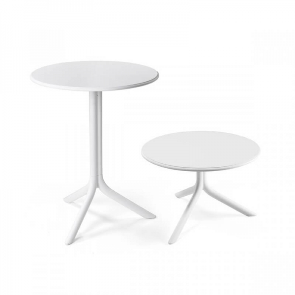 Table de jardin blanche à hauteur modulable en plastique - Spritz - 4