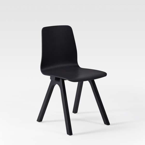 Chaise de designer en bois noir - Chevron - 6