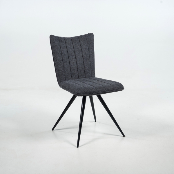 Chaise pivotante en tissu gris foncé avec pieds obliques - Noa - 11