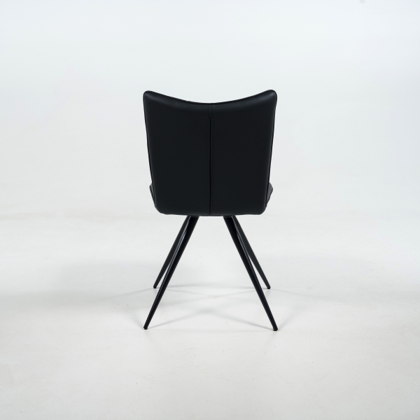 Chaise pivotante rétro avec assise matelassée noir - Noa  - 4