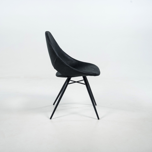Chaise design avec coque ajourée noire - Isabelle - 3