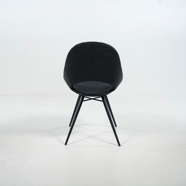 Chaise design avec coque ajourée noire - Isabelle - 4