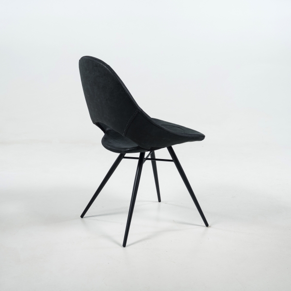 Chaise design avec coque ajourée noire - Isabelle - 5