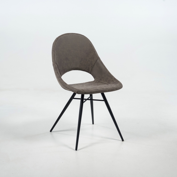 Chaise design avec coque ajourée grise - Isabelle - 6