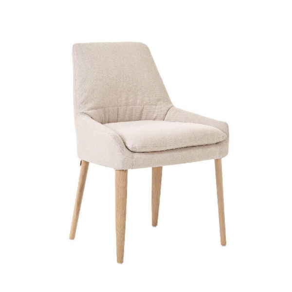 Chaise confortable en tissu et pieds bois - Saga Mobitec® - 1