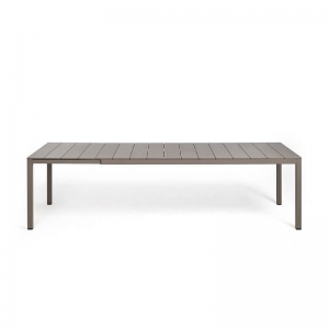 Table d'extérieur taupe moderne extensible en aluminium - Rio Alu
