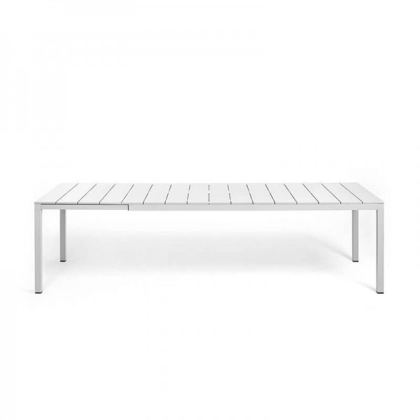 Table de jardin blanche moderne extensible en aluminium - Rio Alu - 2