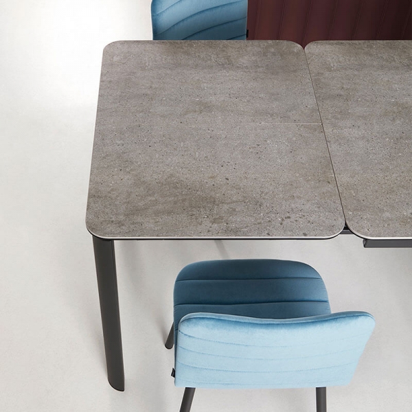 Table extensible en céramique imitation béton gris - Pepper Mobliberica - 7