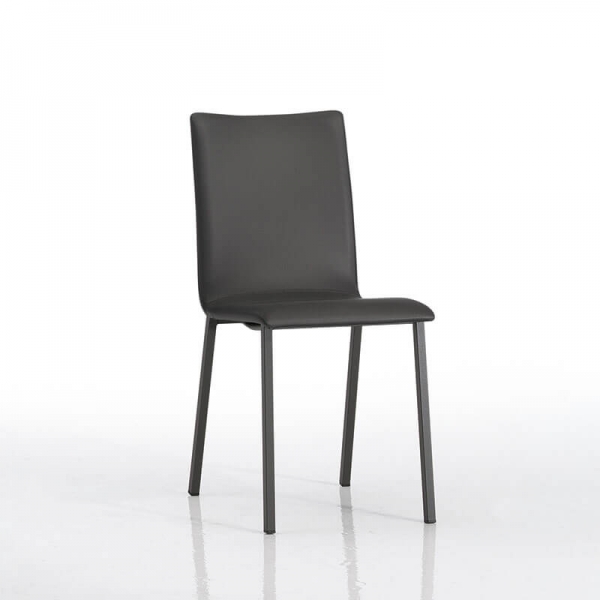 Chaise contemporaine en simili avec pieds en métal - Siero Mobliberica - 3
