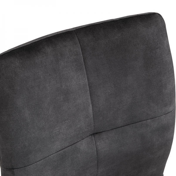Chaise confortable en tissu gris anthracite avec pieds en métal - Adèle  - 16