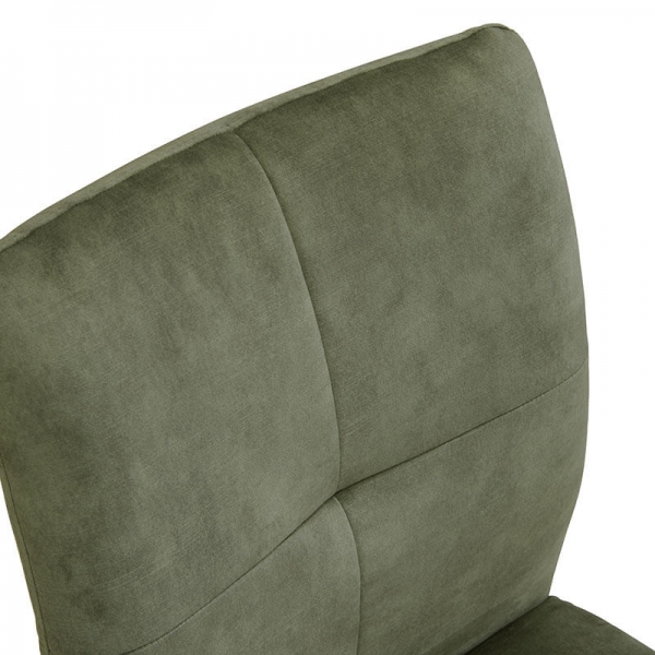 Chaise confortable moderne en tissu vert avec pieds en métal - Adèle  - 8