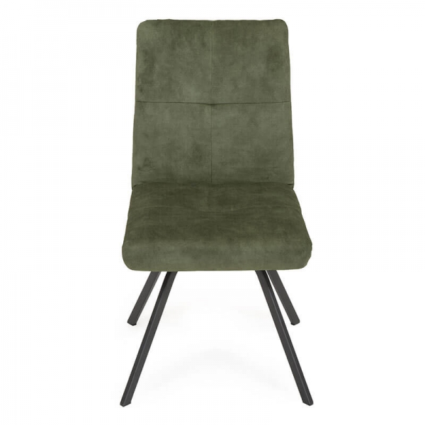 Chaise confortable pour salle à manger en tissu avec pieds en métal - Adèle  - 10