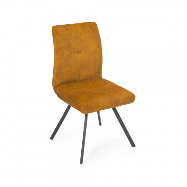 Chaise confortable moderne en tissu or avec pieds en métal - Adèle  - 20