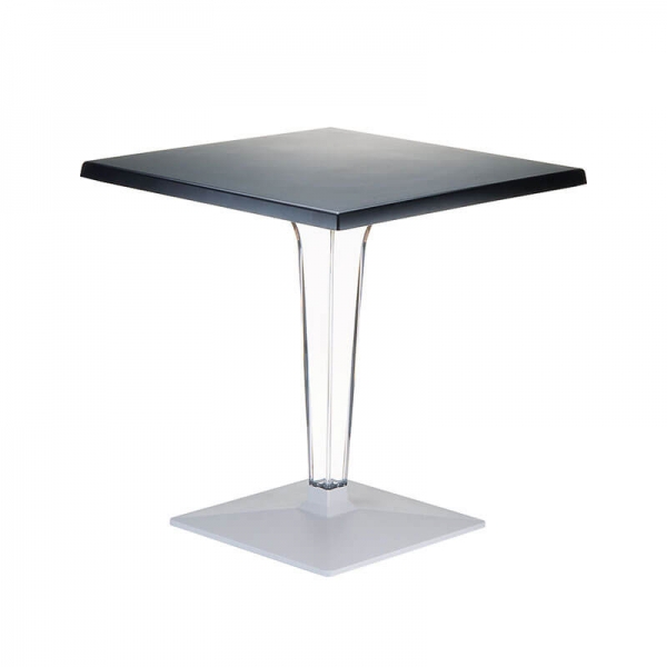 Table carrée blanche en polycarbonate et stratifié - Ice 10 - 10