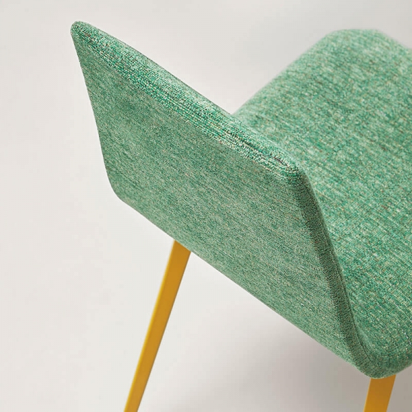 Chaise moderne verte avec coque tapissée en tissu - Salt - 6
