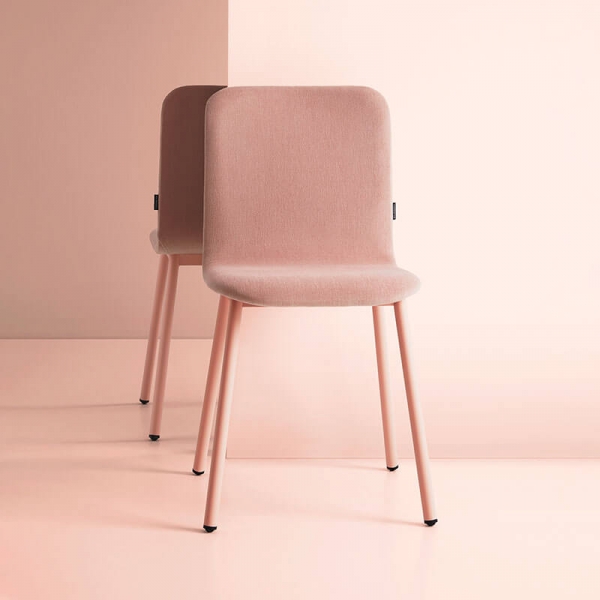 Chaise moderne avec coque en tissu et pieds en métal - Pepper Mobliberica - 2