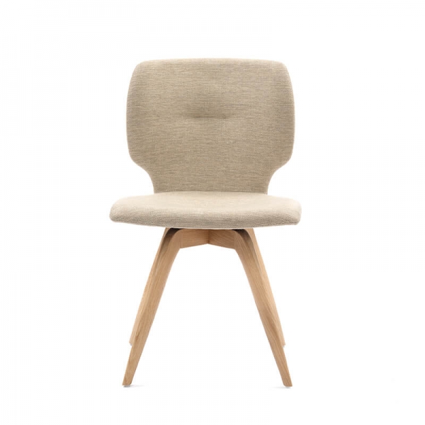 Chaise design en tissu avec pieds bois - Jeanne Mobitec - 2