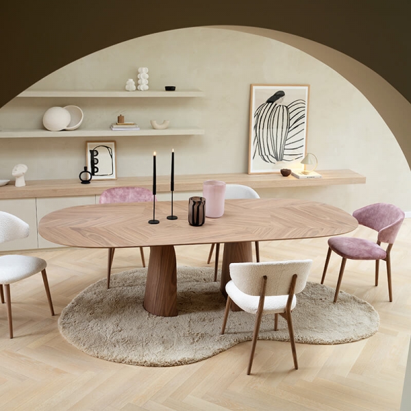 Table design en bois avec bords arrondis - Blossom Mobitec® - 1