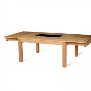 Table française rectangulaire en bois et céramique extensible - Curcuma