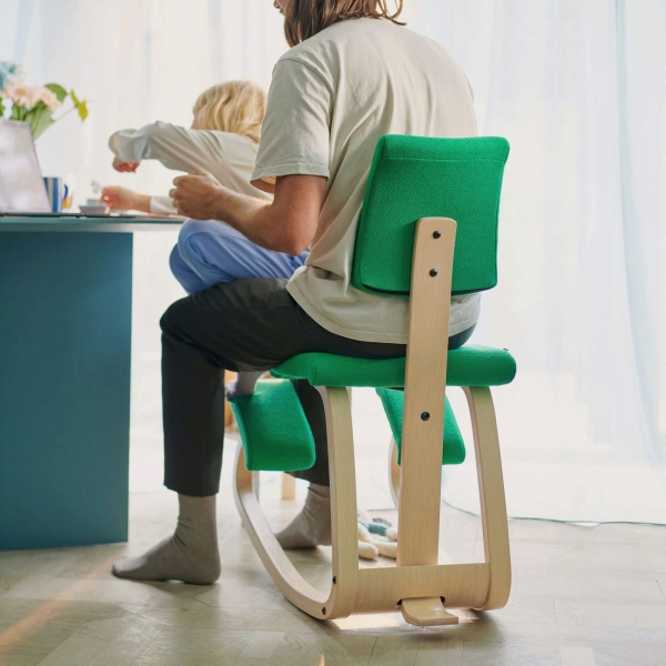 Chaise de bureau ergonomique avec dossier rembourré vert – Variable plus - 4