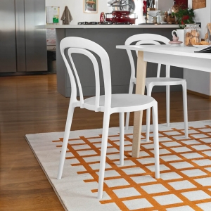 Chaise bistrot en polypropylène blanche - Caffè Connubia®