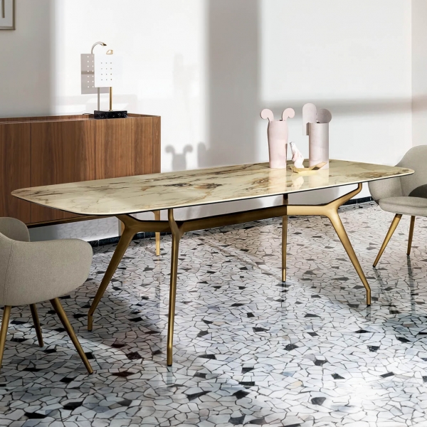 Table design rectangulaire en céramique fabriquée en Italie - Arkos - 2