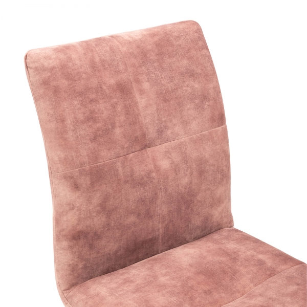 Chaise confortable en tissu ocre avec pieds en métal noir - Adèle  - 31
