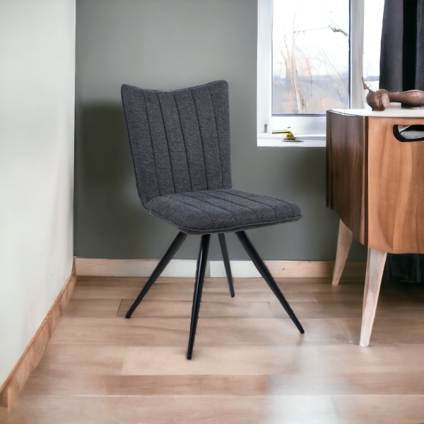 Chaise pivotante en tissu avec pieds obliques - Noa - 1