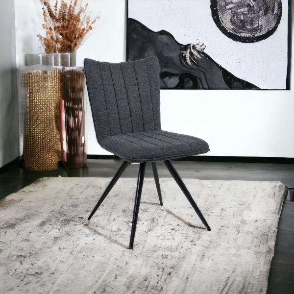Chaise pivotante en tissu avec pieds obliques - Noa - 2