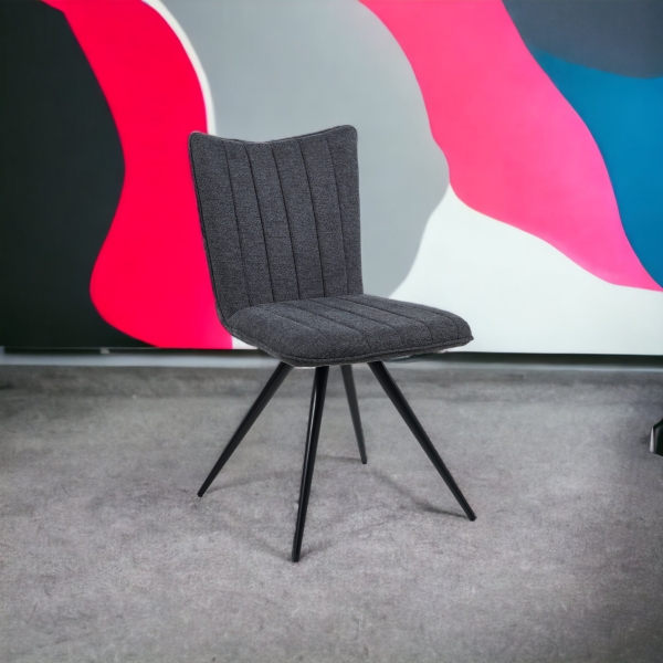 Chaise pivotante en tissu avec pieds obliques - Noa - 3