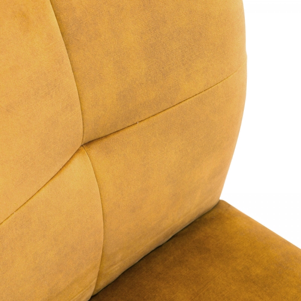  Chaise en tissu jaune avec pieds bois naturel - Adèle - 4