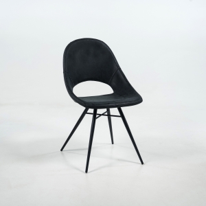 Chaise design avec coque ajourée noire - Isabelle