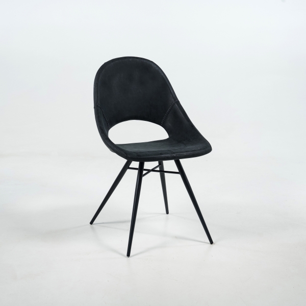 Chaise design avec coque ajourée noire - Isabelle - 1