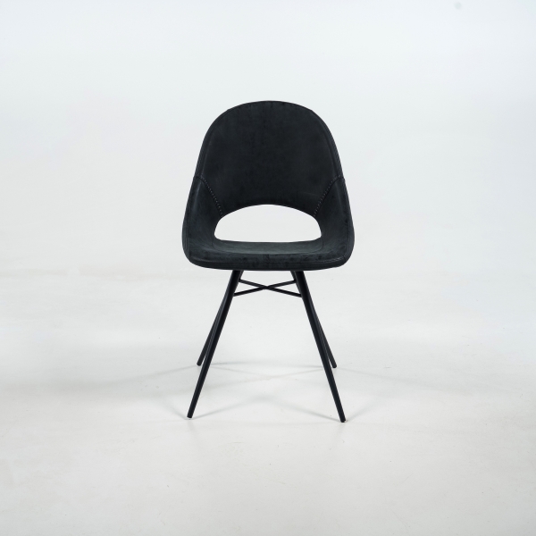 Chaise design avec coque ajourée noire - Isabelle - 2