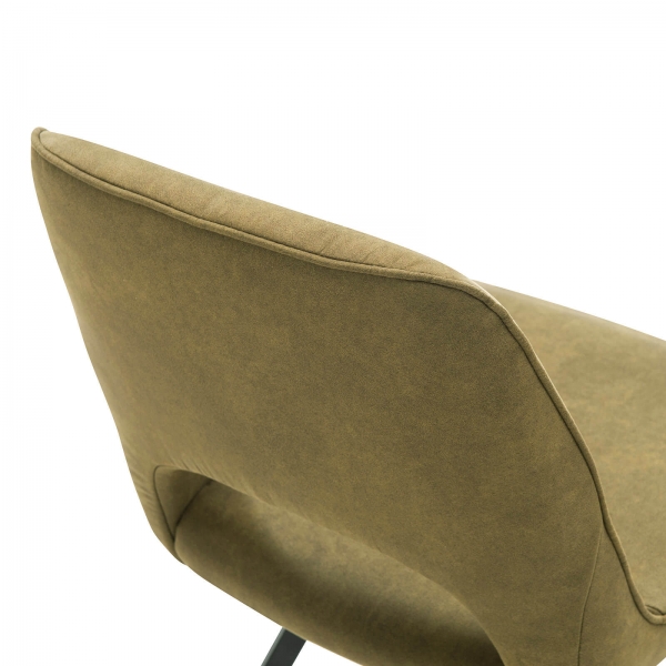Chaise confortable en tissu avec pieds en métal - Hortense - 7