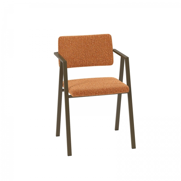 Chaise design en tissu avec accoudoirs et pieds en métal - Bormio