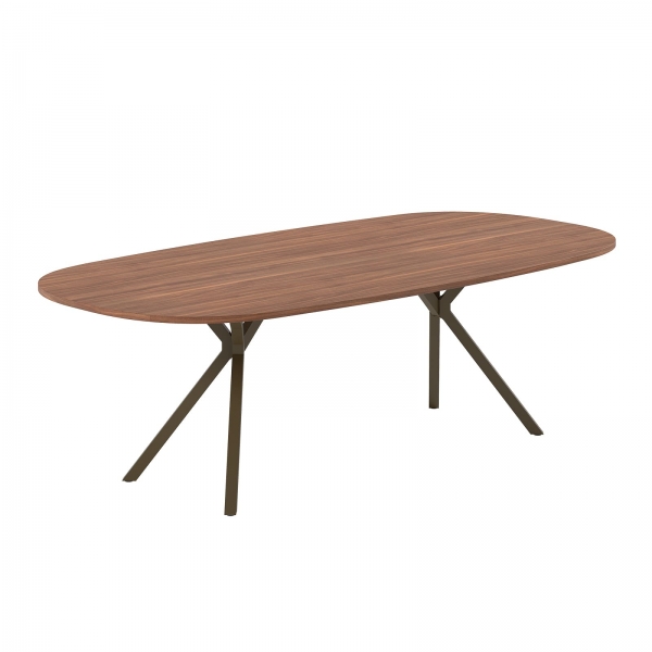 Table en stratifié avec bords arrondis et pieds en métal - Onyx - 2
