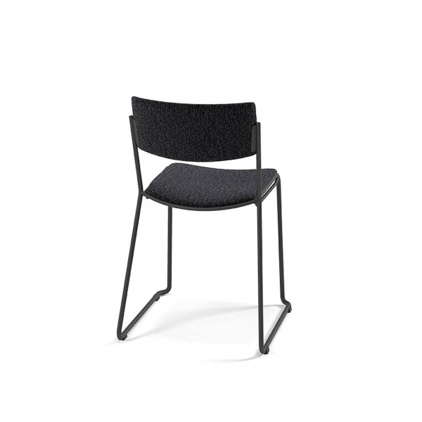 Chaise de salle à manger minimaliste avec assise rembourrée - Zoom - 4