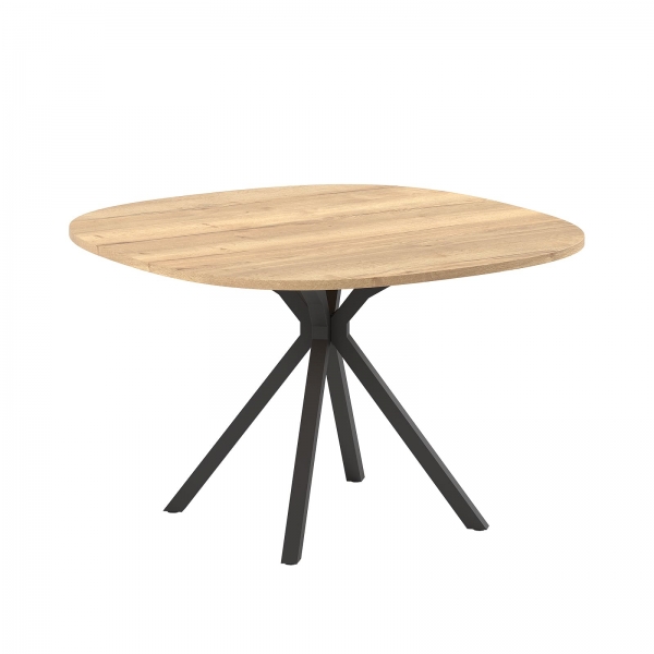 EP79 + HA84 - Table industrielle carrée avec bords arrondis en bois stratifié - Onyx - 2