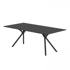 EP79 + HM01 - Table design rectangulaire en stratifié et métal - Onyx