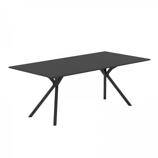 EP79 + HM01 - Table rectangle moderne en stratifié et métal - Onyx - 2