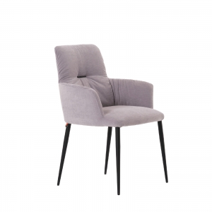 Chaise avec accoudoirs moderne tissu et pieds en métal - Aura Mobitec®