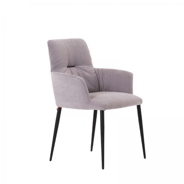 Chaise avec accoudoirs moderne tissu et pieds en métal - Aura Mobitec® - 1