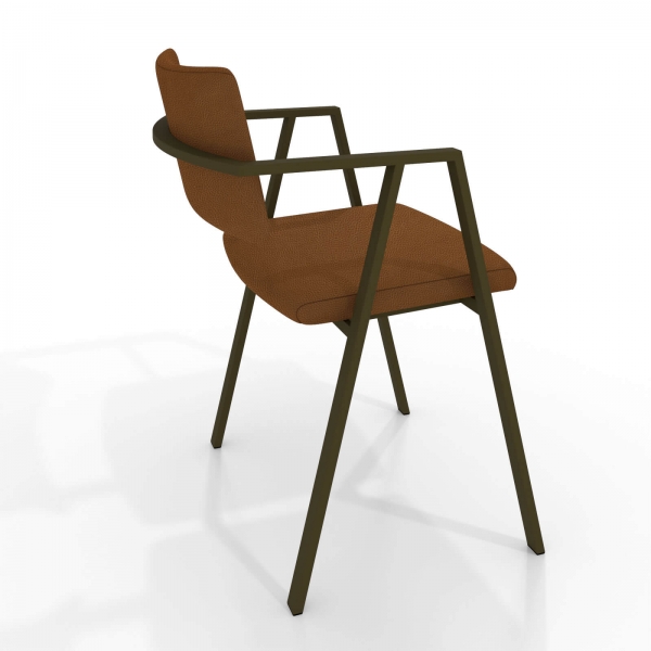 Chaise de designer en synthétique avec accoudoirs et pieds en métal - Bormio - 4