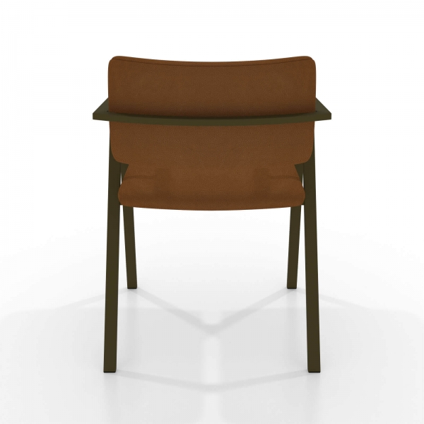 Chaise design en synthétique avec accoudoirs et pieds en métal - Bormio - 5