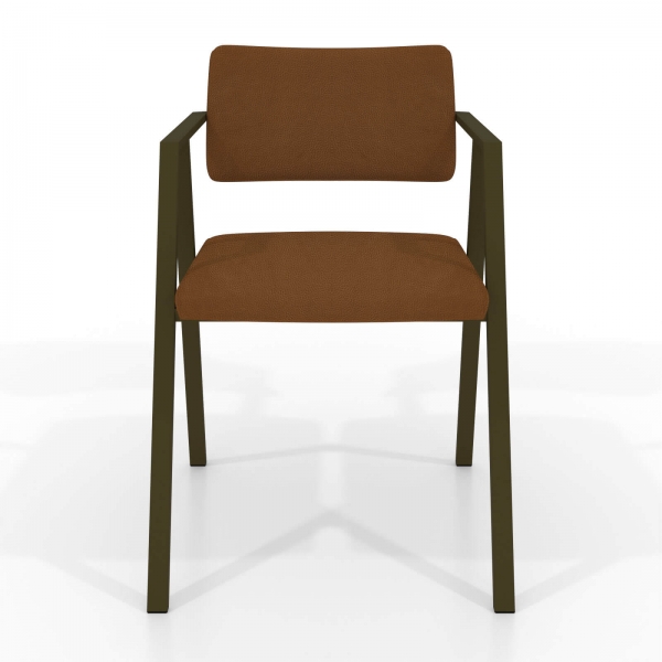 Chaise moderne en synthétique avec accoudoirs et pieds en métal - Bormio - 3
