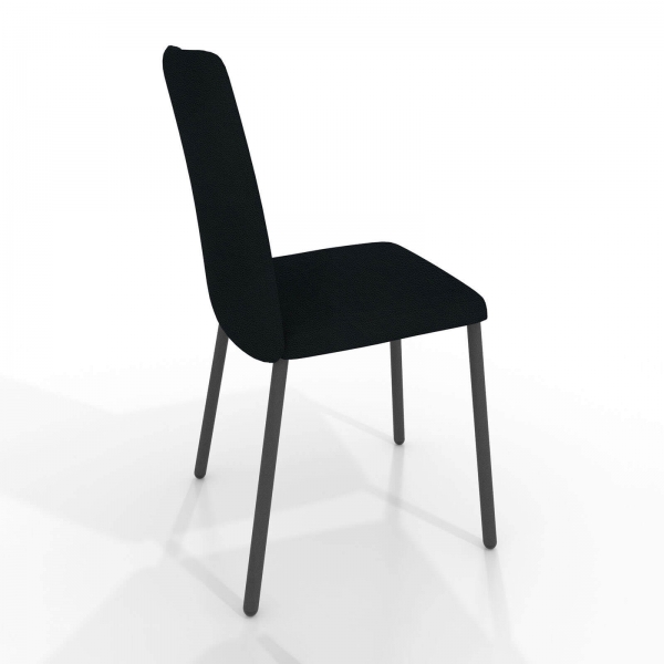 Chaise indémodable noire avec pieds en métal - Pierrot - 4