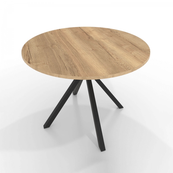 Table ronde moderne en stratifié avec pieds en métal - Onyx - 2