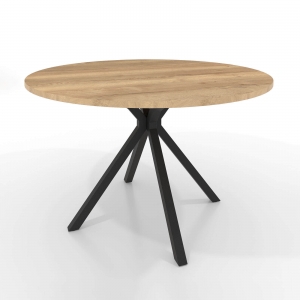 Table ronde en stratifié avec pieds en métal moderne - Onyx